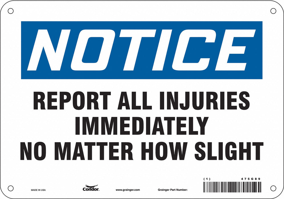 Safety Sign 7 inx10 in Polyethylene