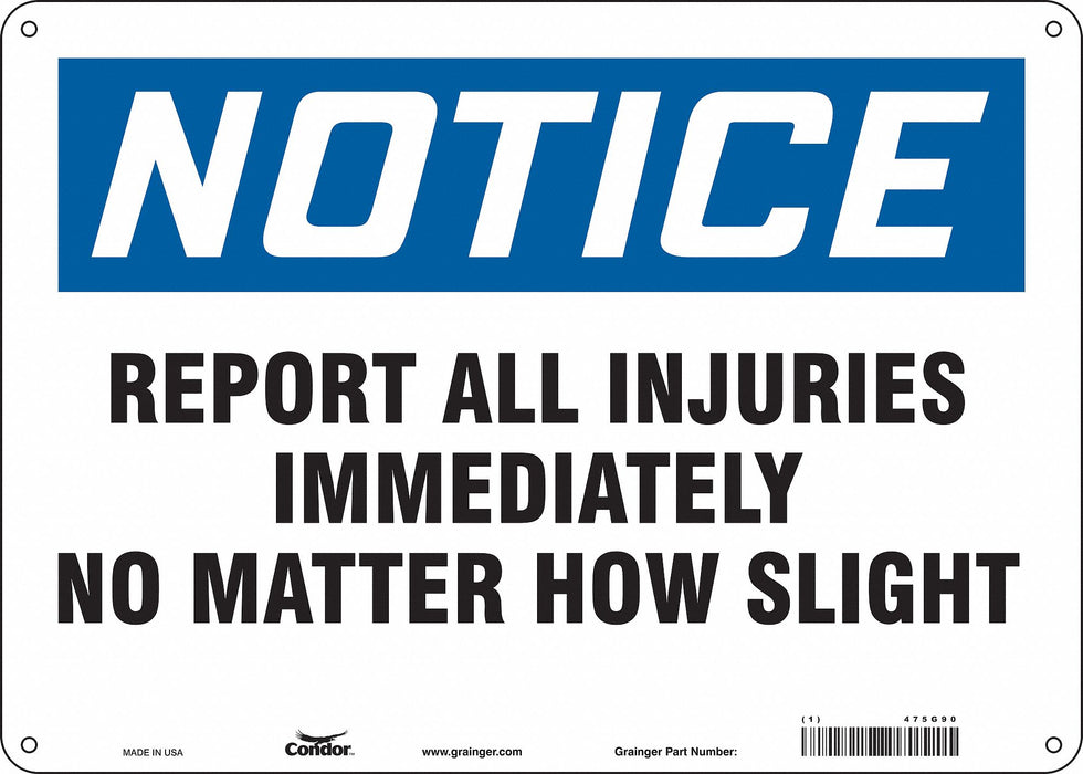 Safety Sign 10 in x 14 in Polyethylene