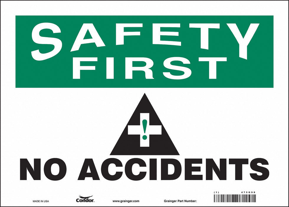 Safety Sign 10 in x 14 in Vinyl