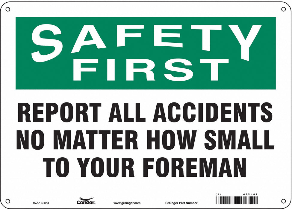 J7028 Safety Sign 10 in x 14 in Aluminum