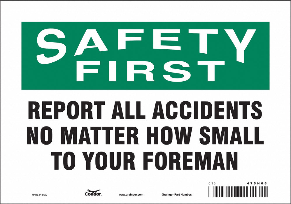J7028 Safety Sign 7 in x 10 in Vinyl