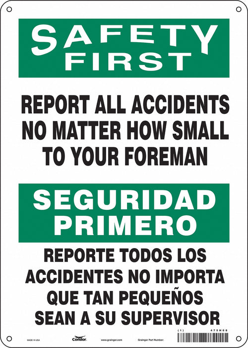 Safety Sign 14 inx10 in Aluminum
