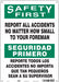 Safety Sign 14 inx10 in Aluminum