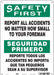 Safety Sign 14 inx10 in Polyethylene