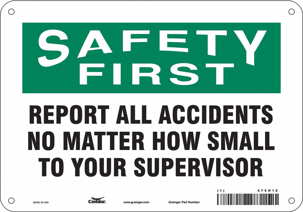 Safety Sign 7 in x 10 in Aluminum