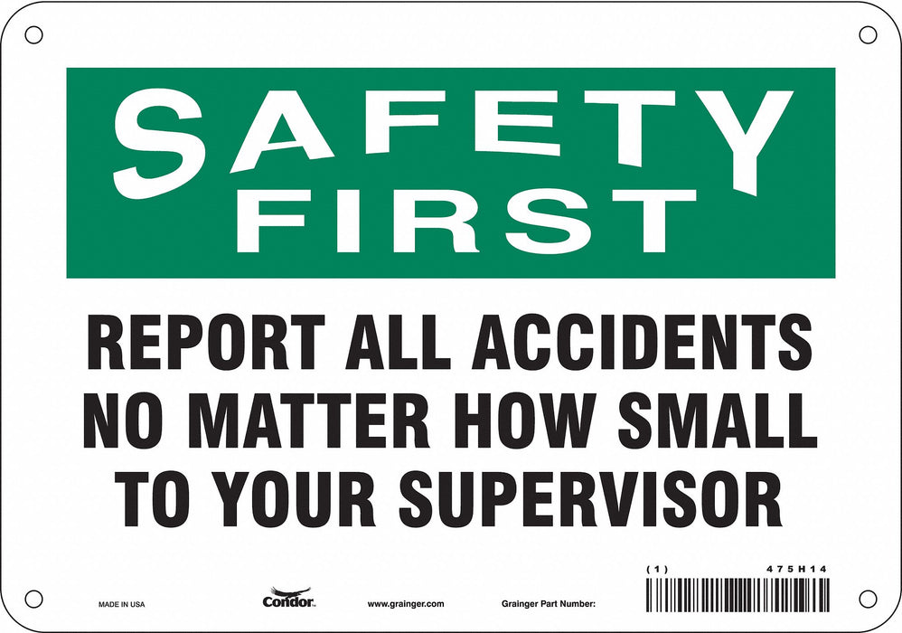 Safety Sign 7 in x 10 in Polyethylene