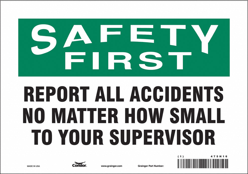 Safety Sign 7 inx10 in Vinyl