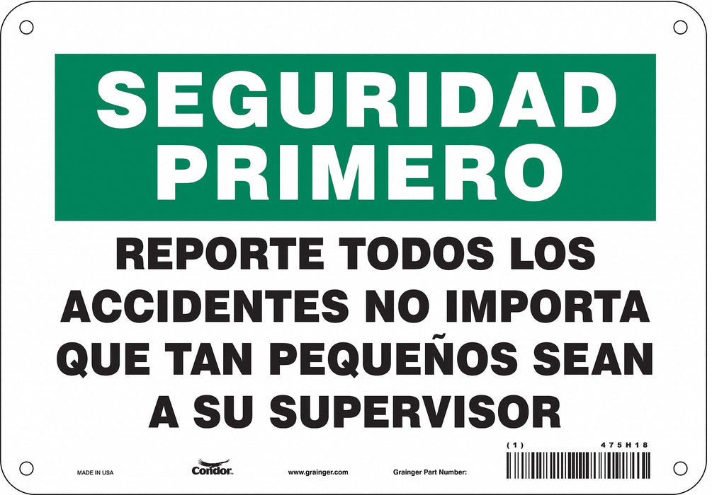 Safety Sign 7 in x 10 in Aluminum