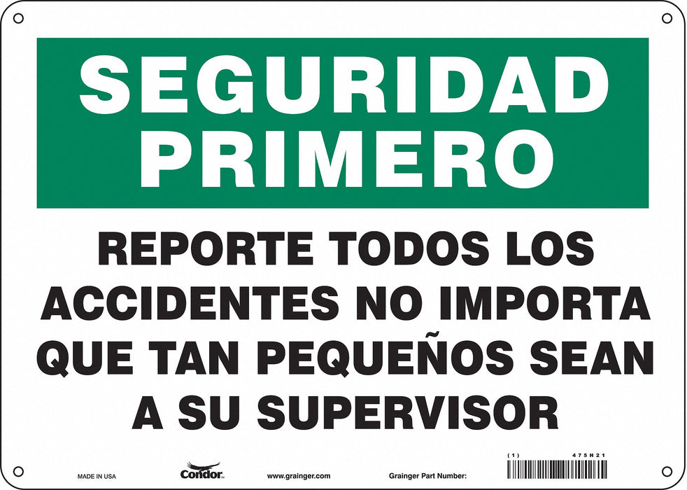 Safety Sign 10 inx14 in Polyethylene