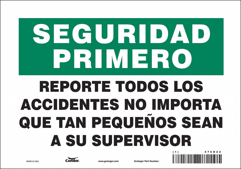 Safety Sign 7 in x 10 in Vinyl