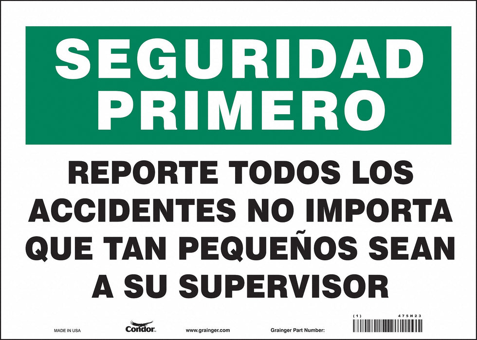 Safety Sign 10 in x 14 in Vinyl