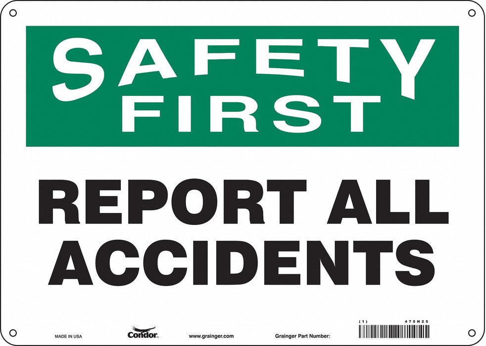 Safety Sign 10 in x 14 in Aluminum