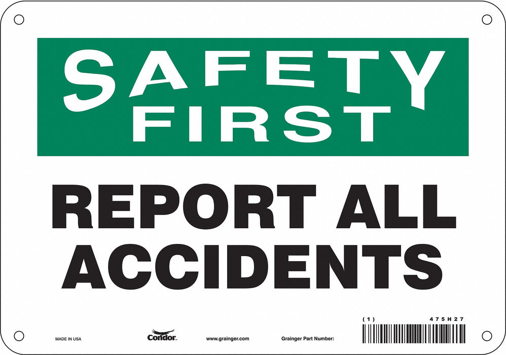 Safety Sign 7 in x 10 in Polyethylene