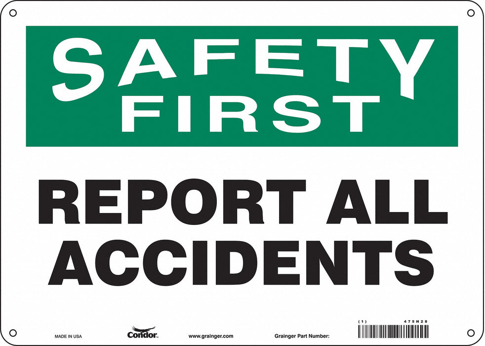 Safety Sign 10 in x 14 in Polyethylene