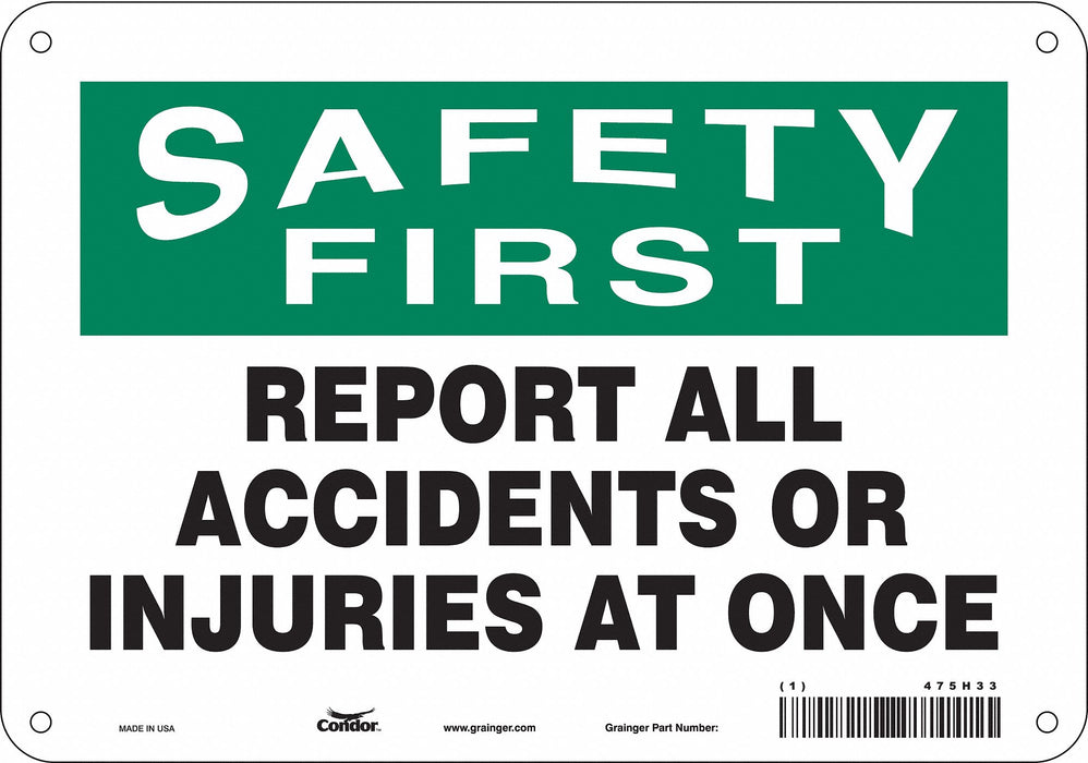 K0174 Safety Sign 7 in x 10 in Polyethylene