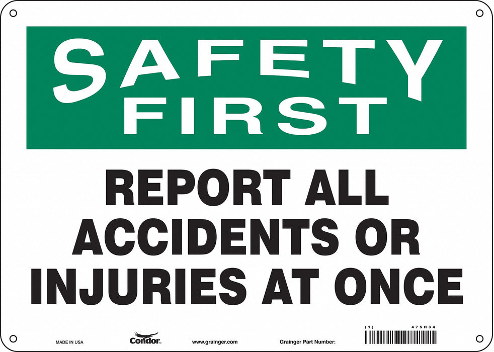 K0174 Safety Sign 10 inx14 in Polyethylene