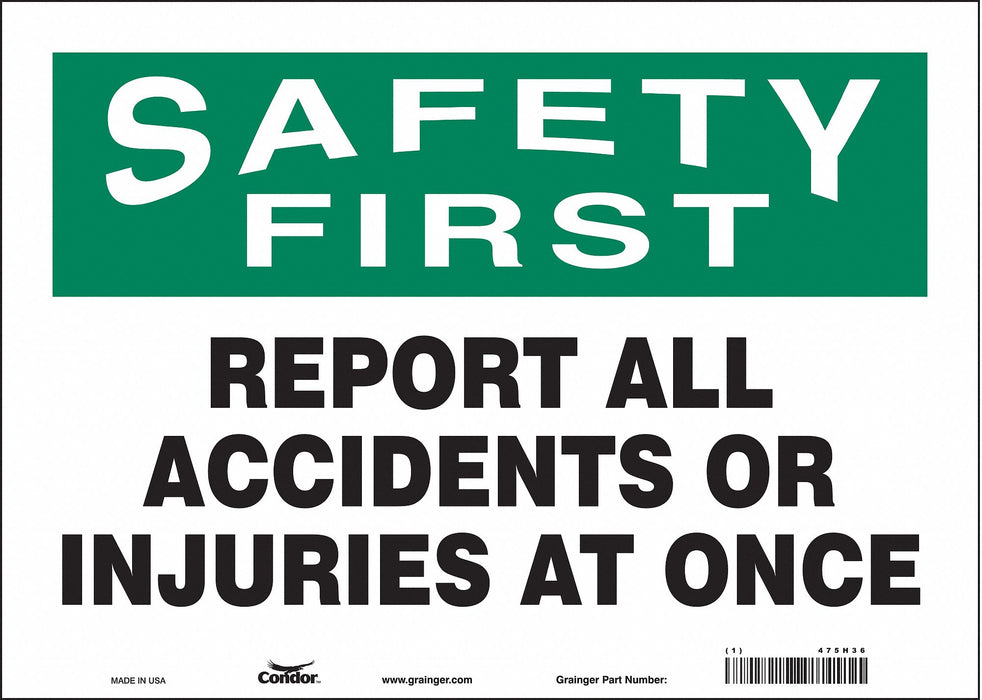 K0174 Safety Sign 10 in x 14 in Vinyl