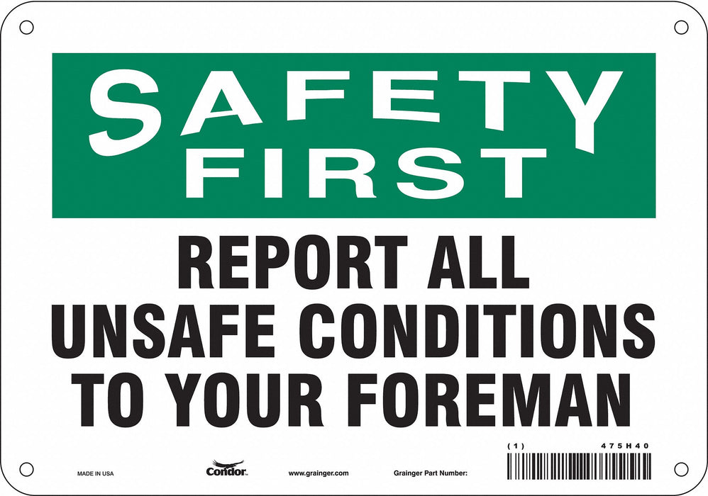 Safety Sign 7 in x 10 in Aluminum