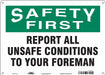 Safety Sign 10 inx14 in Aluminum