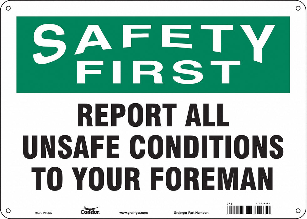 Safety Sign 10 inx14 in Aluminum
