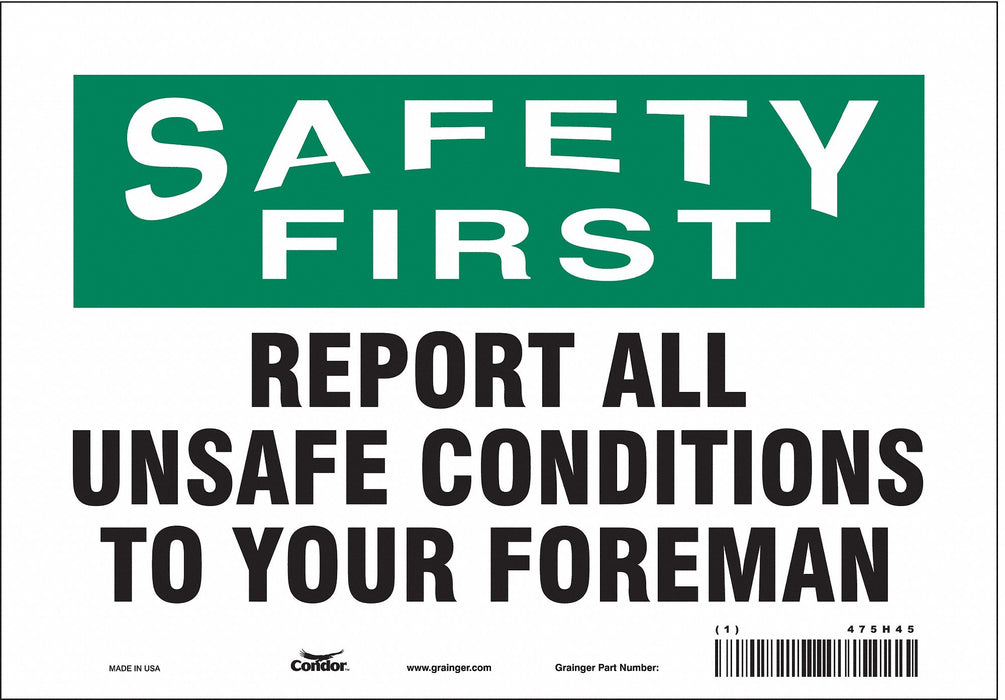 Safety Sign 7 in x 10 in Vinyl
