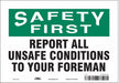 Safety Sign 7 in x 10 in Vinyl