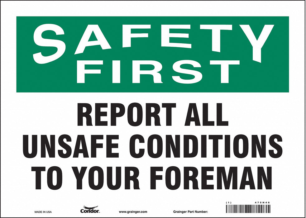 Safety Sign 10 in x 14 in Vinyl