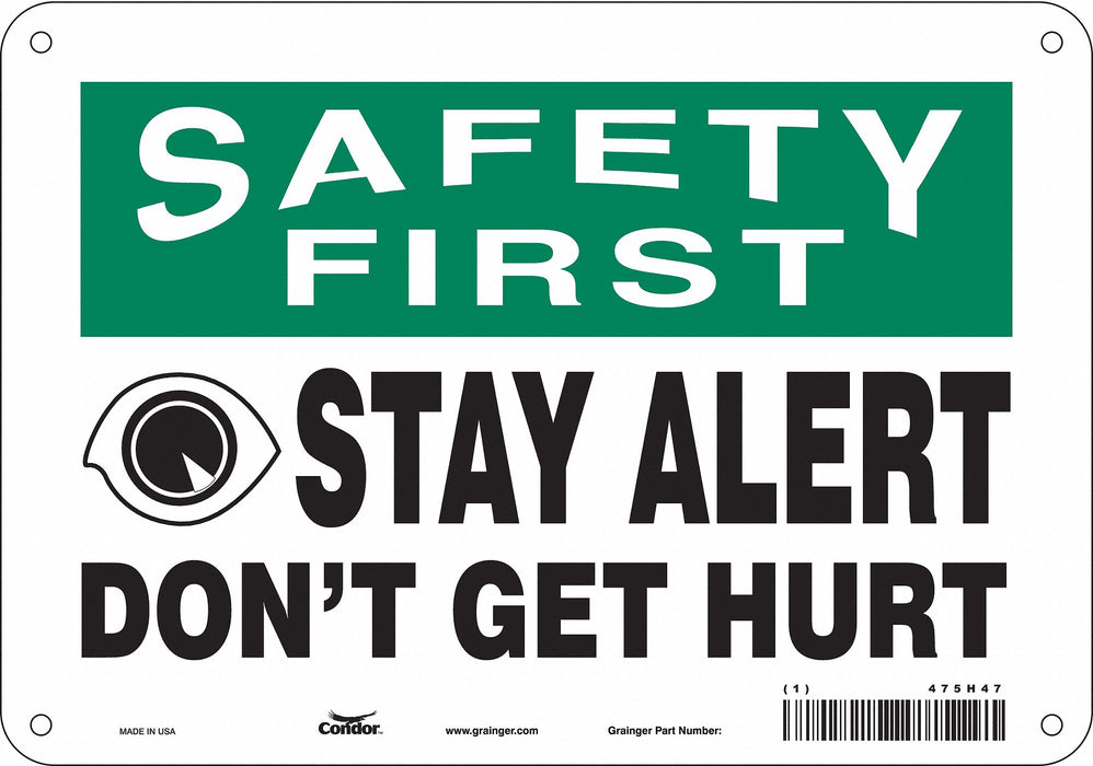 Safety Sign 7 in x 10 in Aluminum