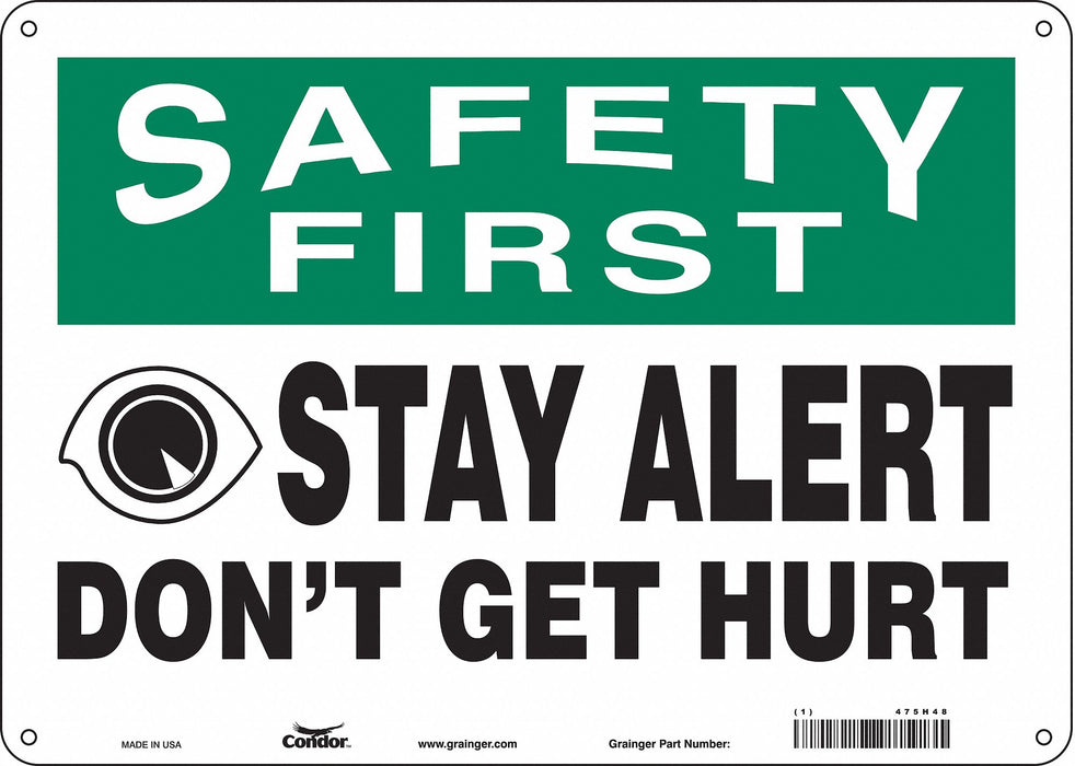 Safety Sign 10 inx14 in Aluminum