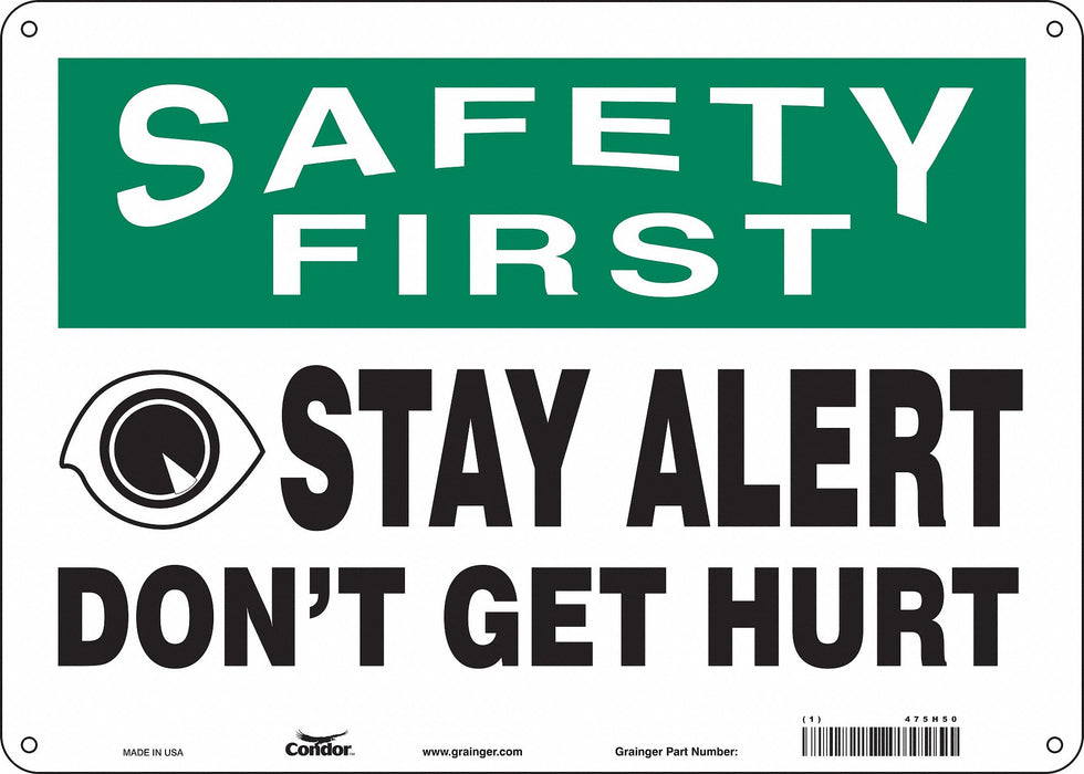Safety Sign 10 inx14 in Polyethylene