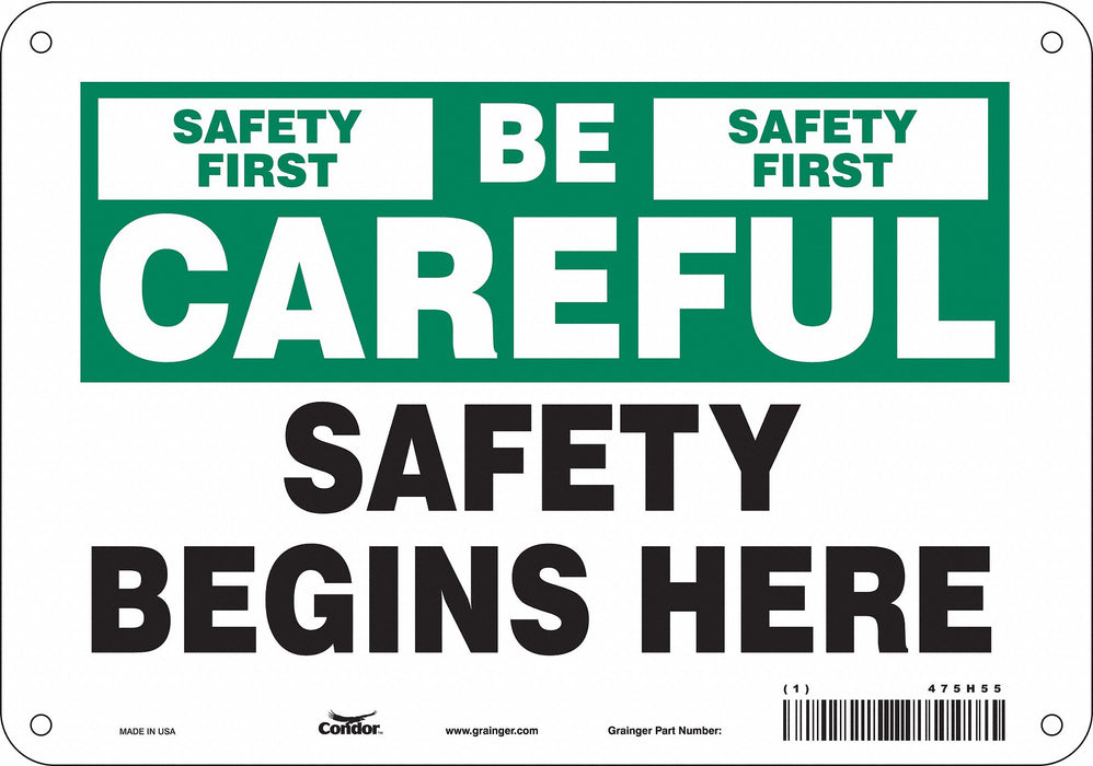 K0178 Safety Sign 7 inx10 in Polyethylene