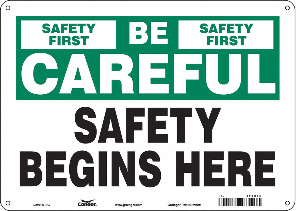 K0178 Safety Sign 10 inx14 in Polyethylene