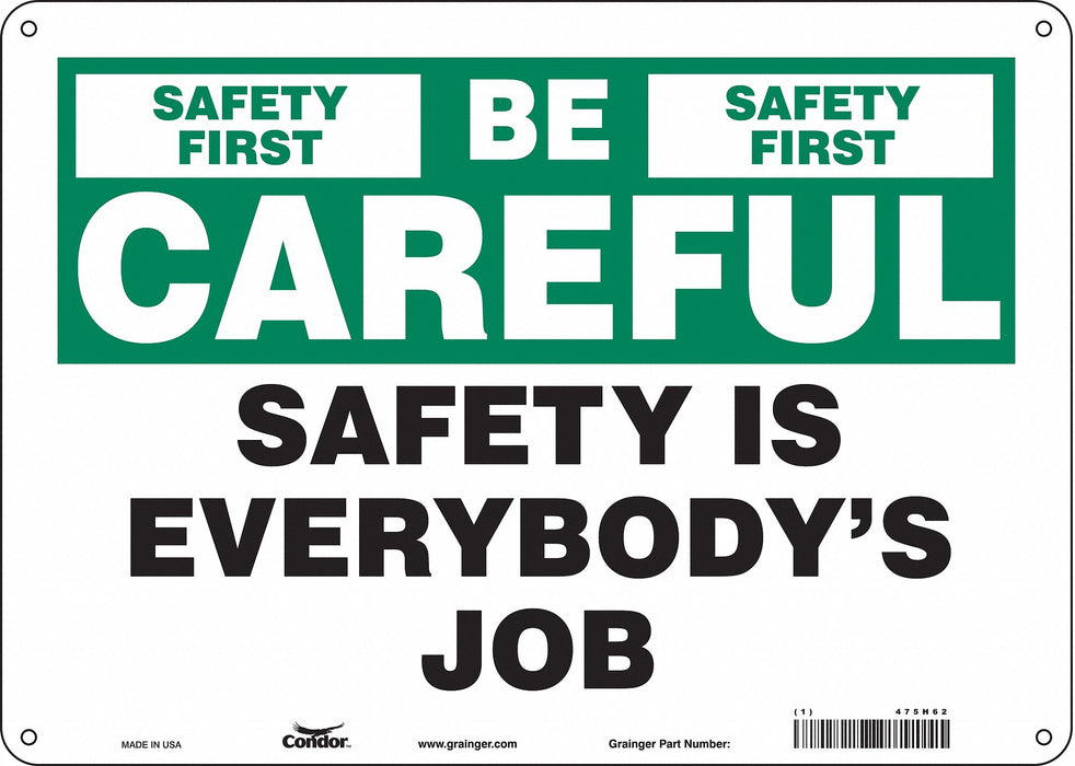 Safety Sign 10 inx14 in Polyethylene