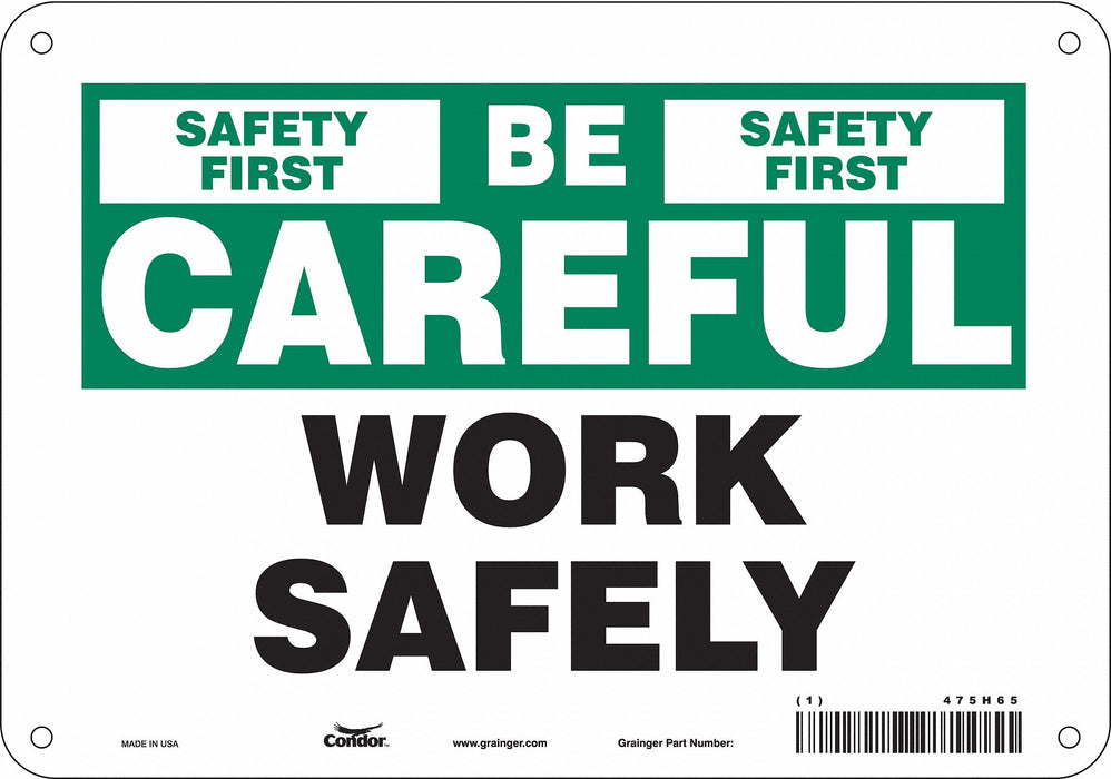 Safety Sign 7 in x 10 in Aluminum