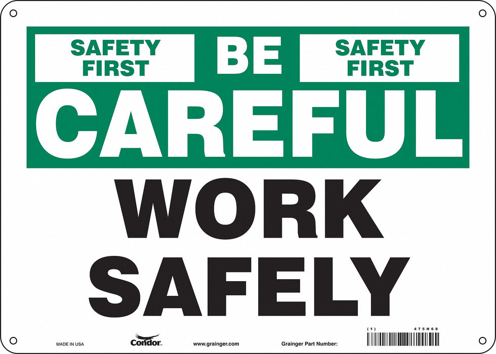 Safety Sign 10 inx14 in Polyethylene