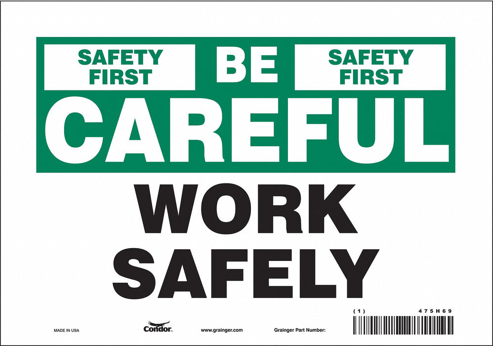 Safety Sign 7 inx10 in Vinyl