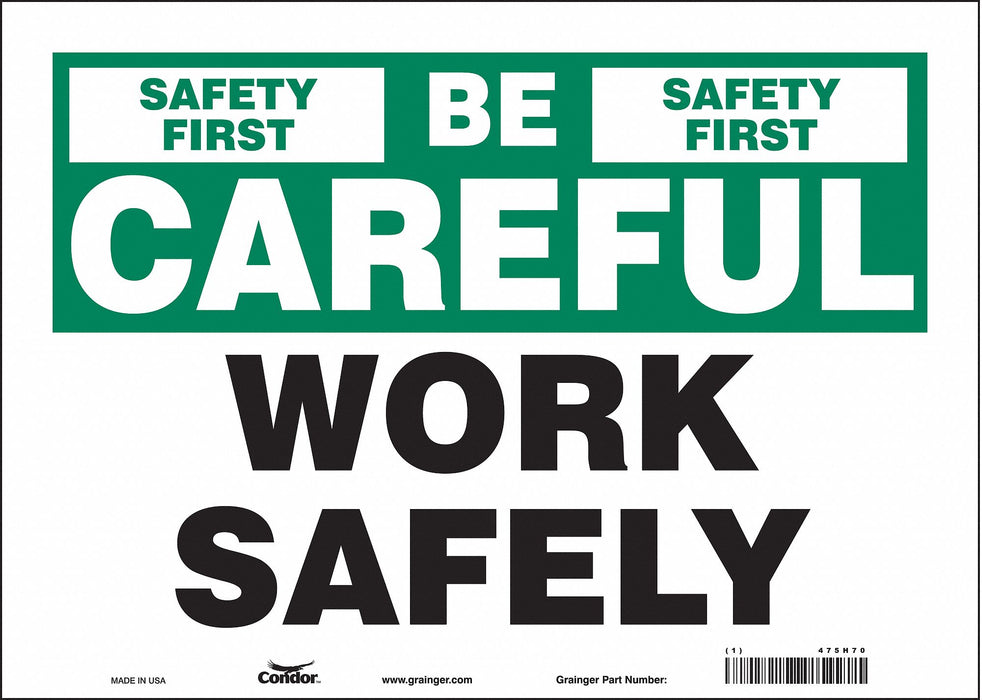 Safety Sign 10 inx14 in Vinyl
