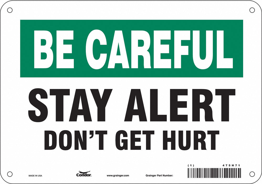 Safety Sign 7 in x 10 in Aluminum