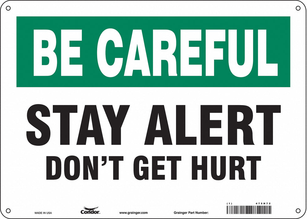 Safety Sign 10 inx14 in Aluminum