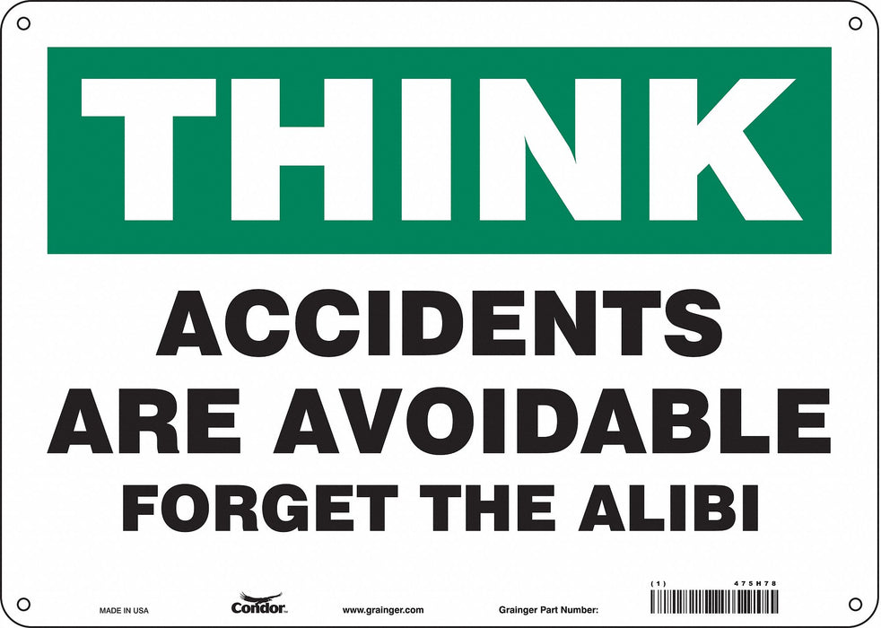 Safety Sign 10 in x 14 in Aluminum
