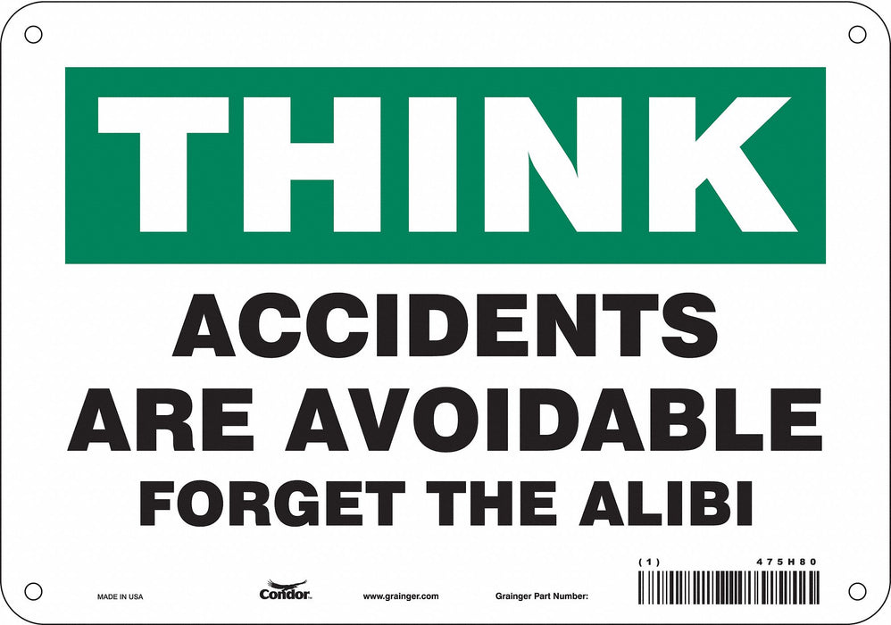 Safety Sign 7 in x 10 in Polyethylene