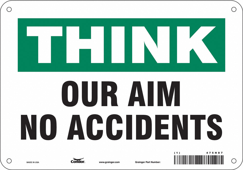 Safety Sign 7 in x 10 in Polyethylene