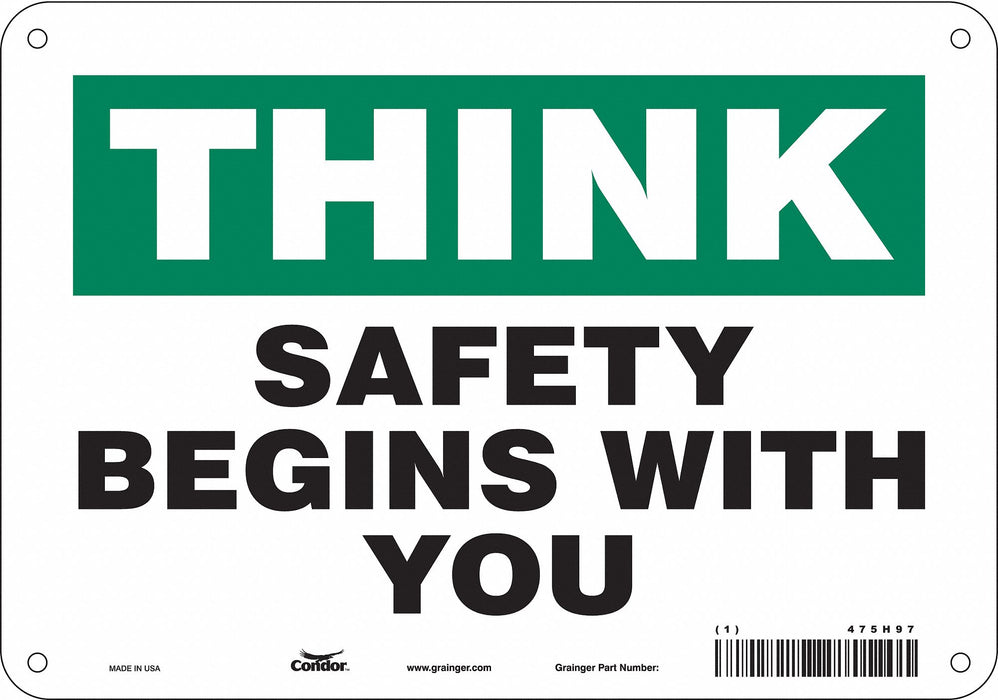 Safety Sign 7 in x 10 in Aluminum