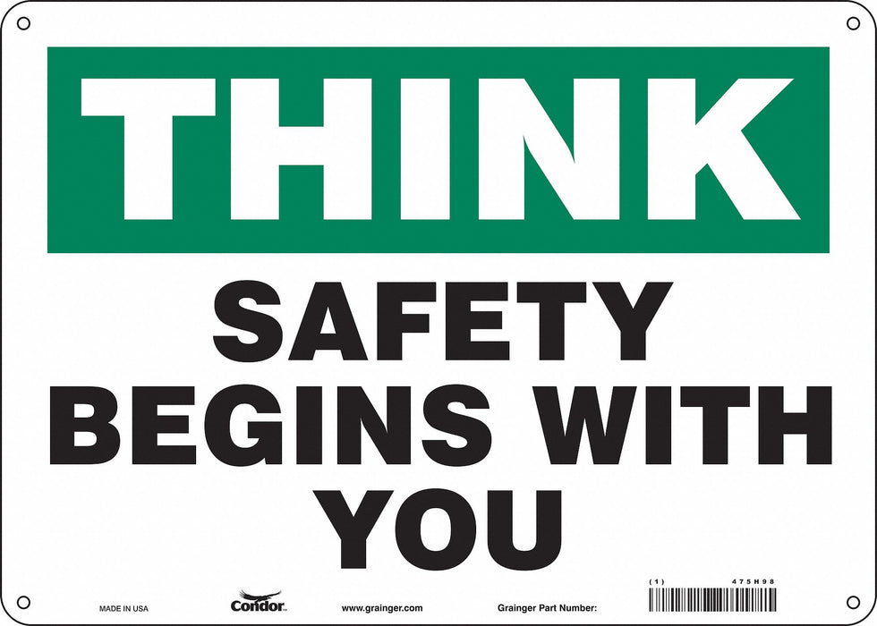 Safety Sign 10 inx14 in Aluminum