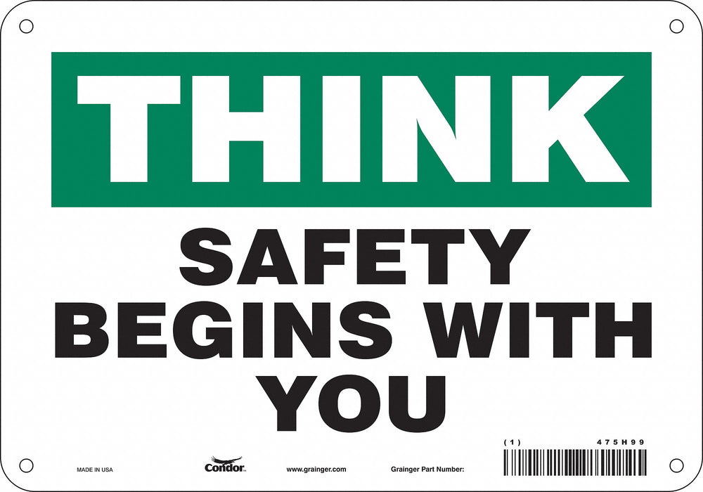 Safety Sign 7 inx10 in Polyethylene