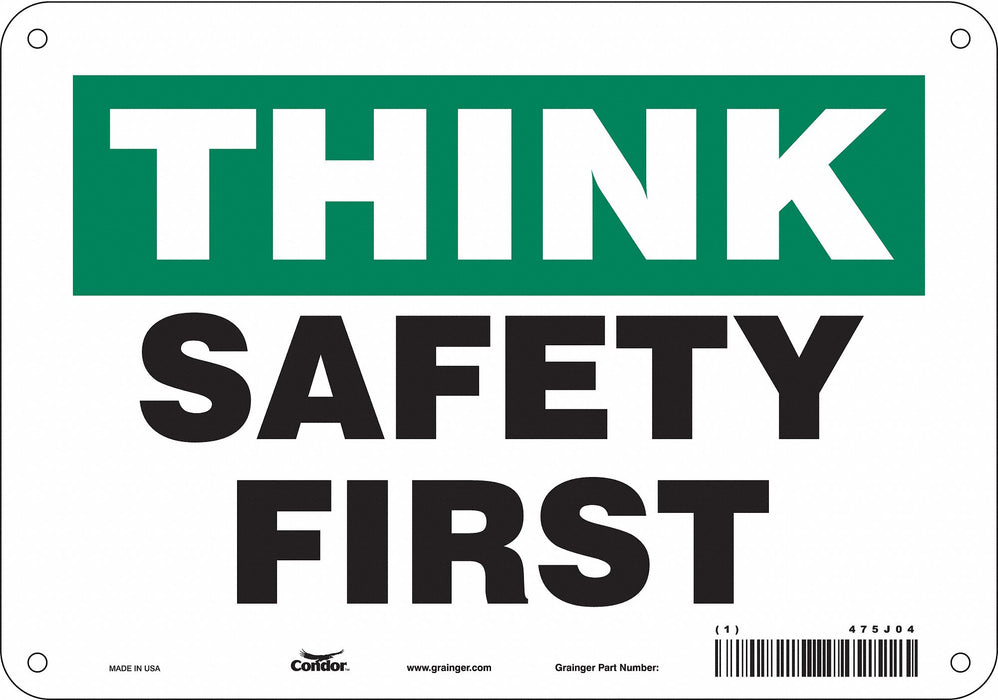 Safety Sign 7 in x 10 in Aluminum