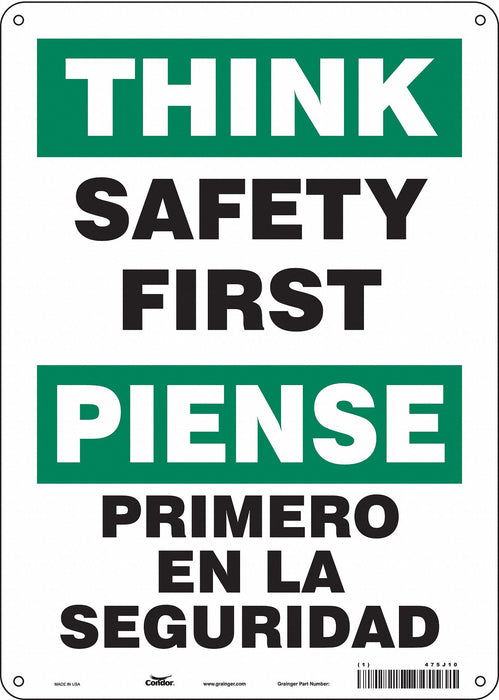 Safety Sign 14 inx10 in Aluminum