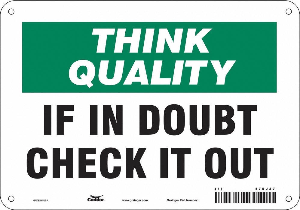 Safety Sign 7 in x 10 in Polyethylene