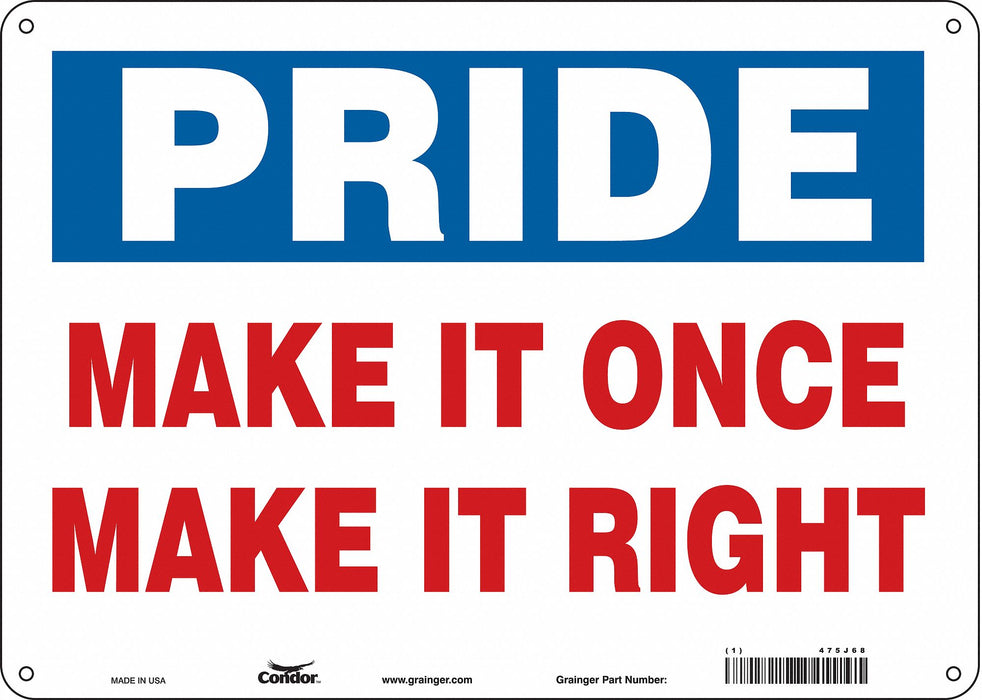 K0196 Safety Sign 10 inx14 in Aluminum