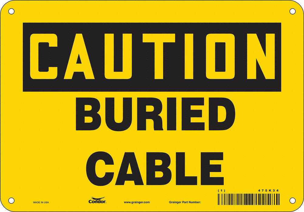 J8809 Safety Sign 7 in x 10 in Aluminum